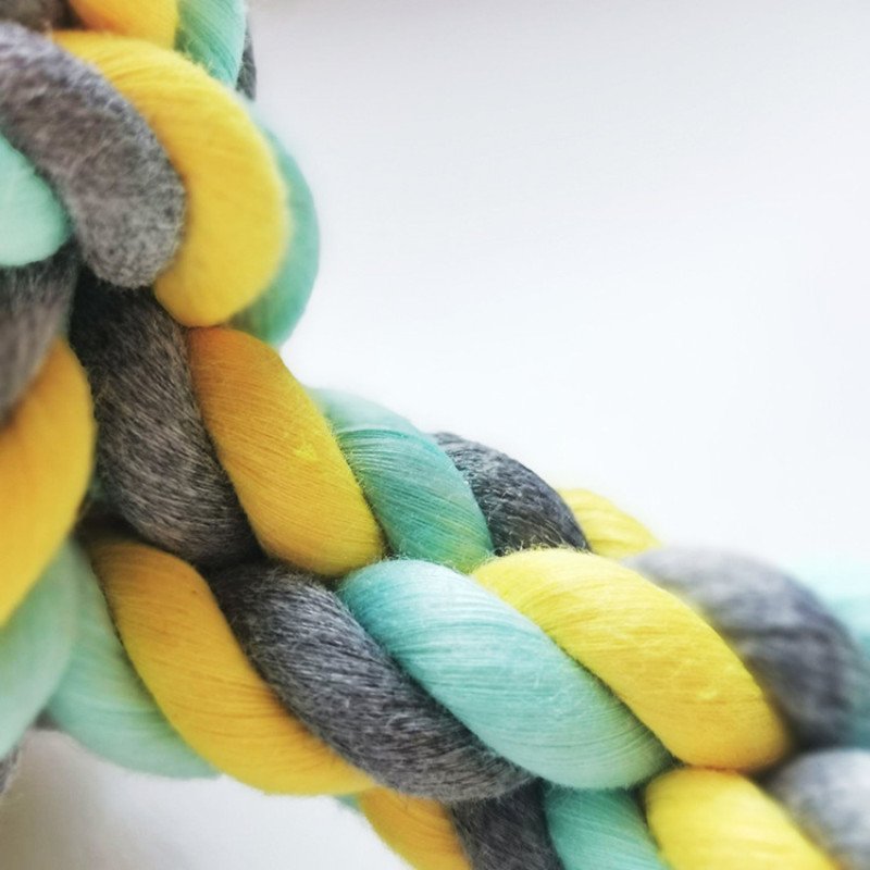 Pet Toy Cotton Rope Dumbbell Rope Knot Ball Dog Toy Molar Teeth Cleaning Colorful Dog Bite Rope