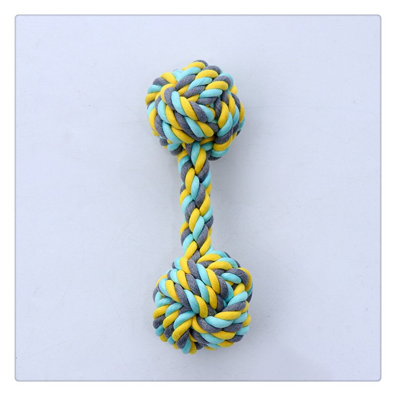 Pet Toy Cotton Rope Dumbbell Rope Knot Ball Dog Toy Molar Teeth Cleaning Colorful Dog Bite Rope