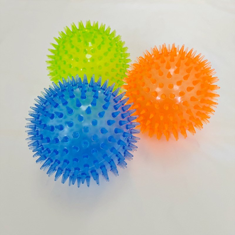 TPR pet toy elastic ball bite-resistant sounding dog cross-border burr sea urchin dog toy toy ball