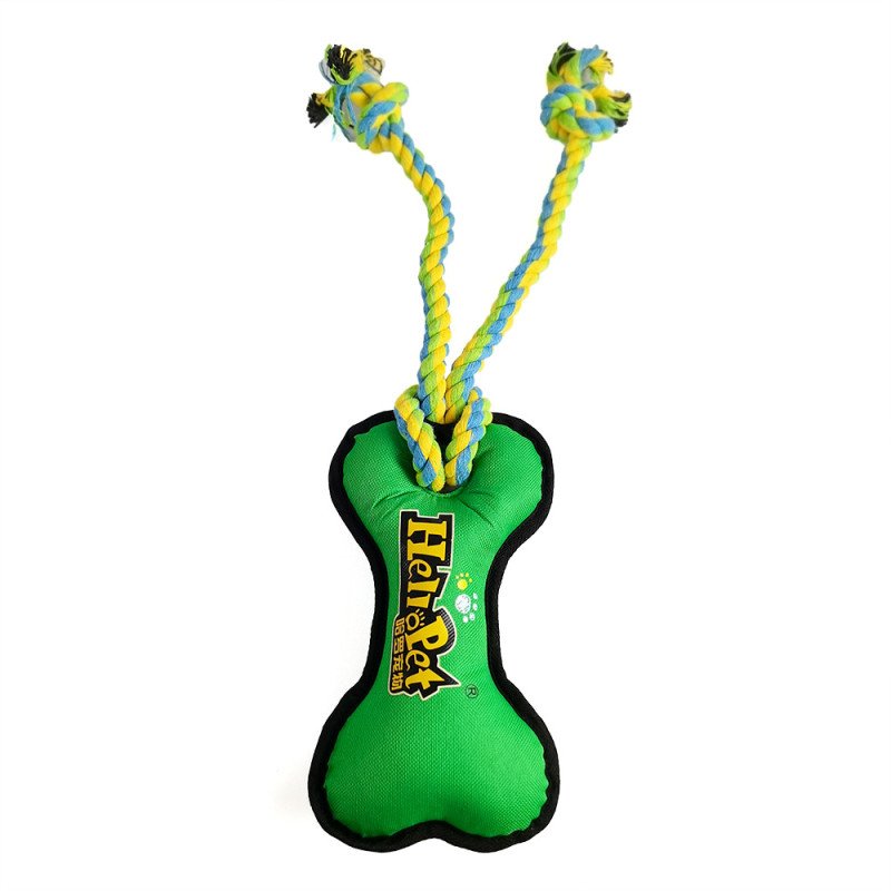 Pet supplies customized dog cotton rope toys sound teething teeth cleaning toys fabric bones