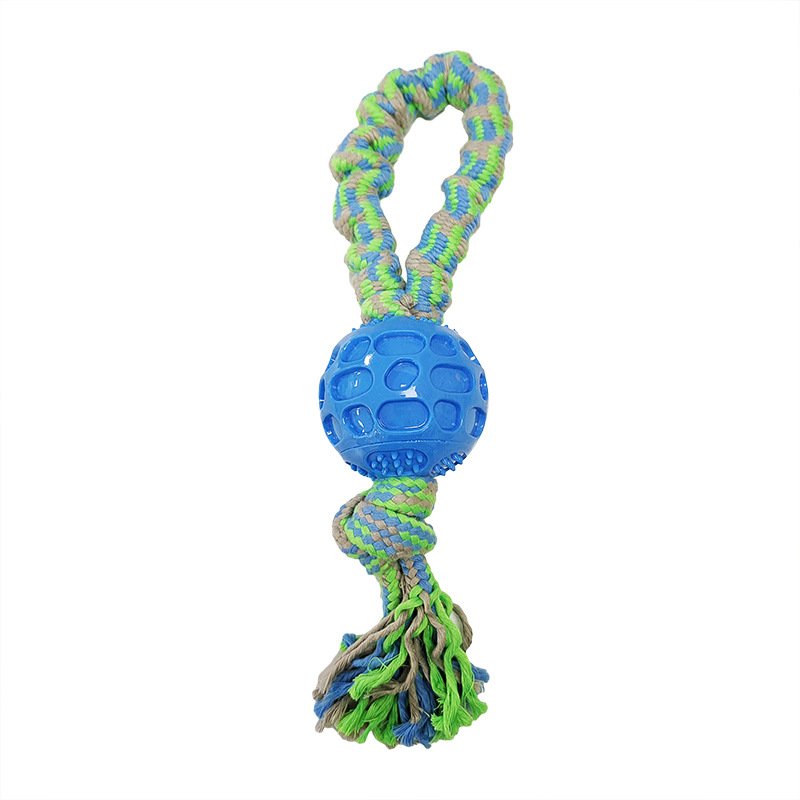 TPR pet chew toy dog ??cotton rope toy ball pet elastic rope knot molar teeth resistant dog toy