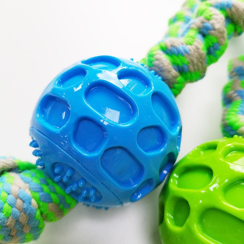 TPR pet chew toy dog ??cotton rope toy ball pet elastic rope knot molar teeth resistant dog toy