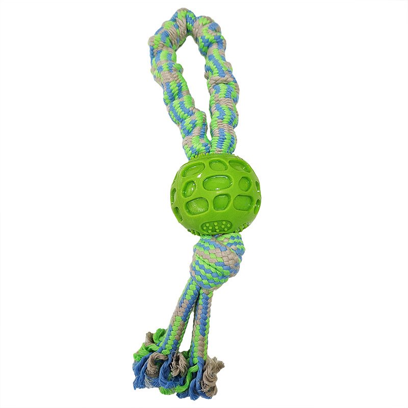 TPR pet chew toy dog ??cotton rope toy ball pet elastic rope knot molar teeth resistant dog toy