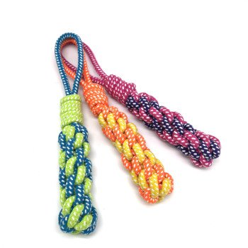 Pet toys two-color candy cotton rope ball teeth cleaning and bite-resistant toy rope knot dog toy dog ??toy
