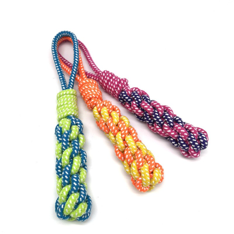Pet toys two-color candy cotton rope ball teeth cleaning and bite-resistant toy rope knot dog toy dog ??toy