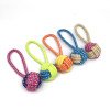 Pet toys two-color candy cotton rope ball teeth cleaning and bite-resistant toy rope knot dog toy dog ??toy