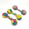 Pet toys two-color candy cotton rope ball teeth cleaning and bite-resistant toy rope knot dog toy dog ??toy