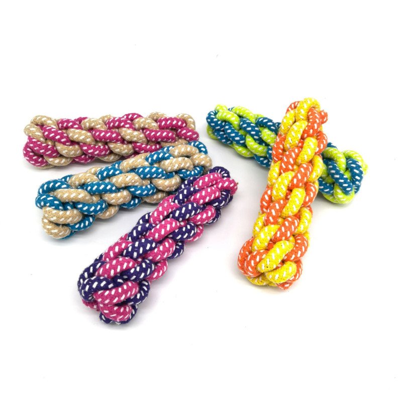 Pet toys two-color candy cotton rope ball teeth cleaning and bite-resistant toy rope knot dog toy dog ??toy