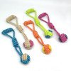 Pet toys two-color candy cotton rope ball teeth cleaning and bite-resistant toy rope knot dog toy dog ??toy
