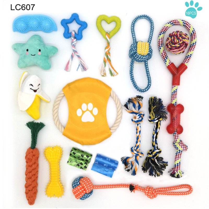 Pet Toy Set Dog Knot Toy Pet Frisbee Teeth Cleaning Pet Cotton Rope