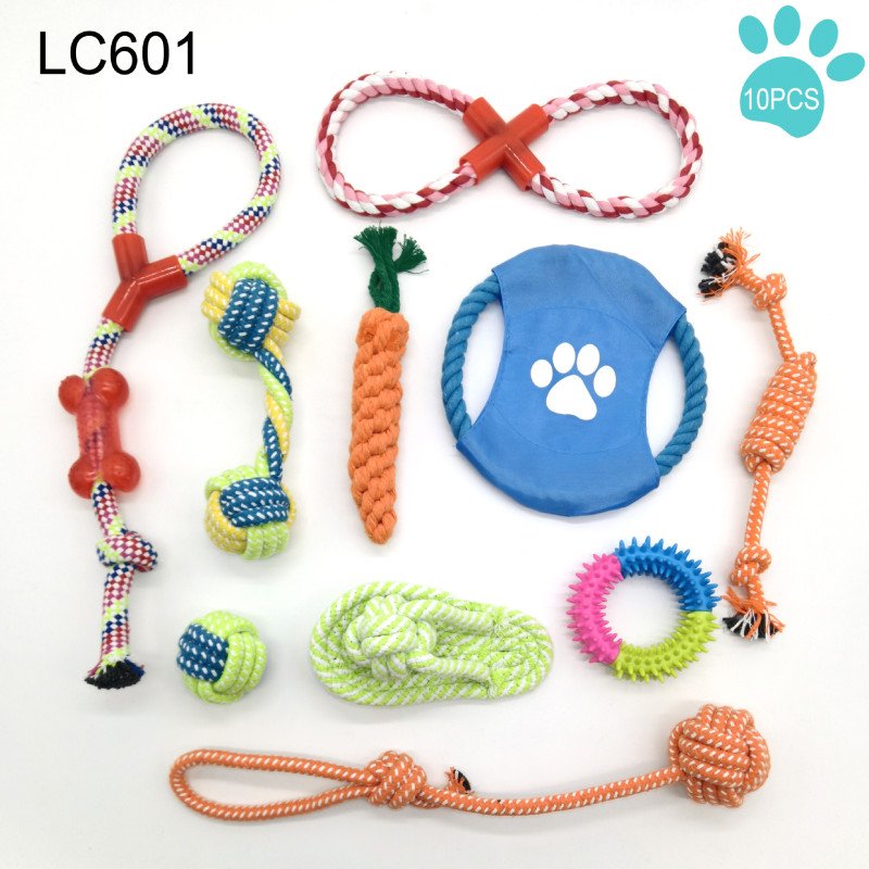 Pet Toy Set Dog Knot Toy Pet Frisbee Teeth Cleaning Pet Cotton Rope