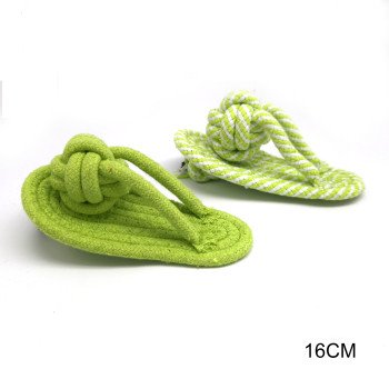 Dog knotted rope toy cotton rope slippers toy pet cotton rope toy teeth cleaning interactive colorful woven slippers