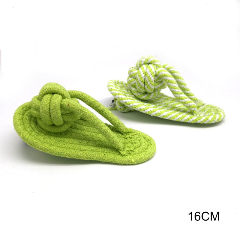Dog knotted rope toy cotton rope slippers toy pet cotton rope toy teeth cleaning interactive colorful woven slippers