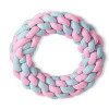 Pet candy-colored rope toy, dog bite-resistant teeth cleaning, pet rope two-color cotton ball