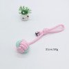 Pet candy-colored rope toy, dog bite-resistant teeth cleaning, pet rope two-color cotton ball