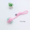 Pet candy-colored rope toy, dog bite-resistant teeth cleaning, pet rope two-color cotton ball
