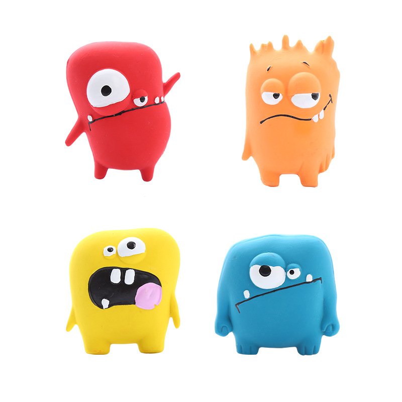 Latex big-eyed monster-shaped sound-resistant, bite-resistant and easy-to-clean dog toy