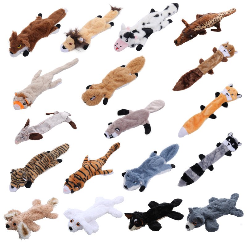 Pet products leather shell animal plush toy interactive chew-resistant leather shell dog toy