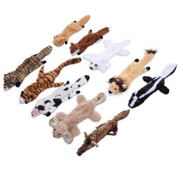 Pet products leather shell animal plush toy interactive chew-resistant leather shell dog toy