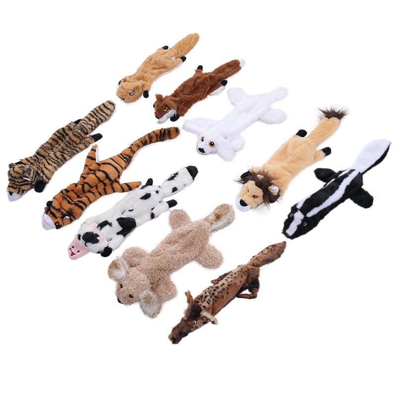 Pet products leather shell animal plush toy interactive chew-resistant leather shell dog toy