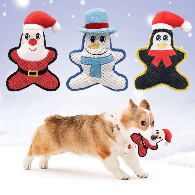 Christmas plush dog toy pineapple plush dog toy chewable pet toy with BB sound included