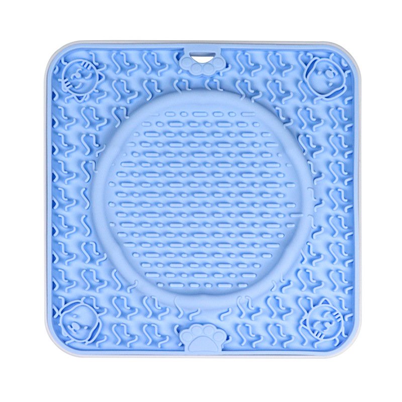 Large suction cup pet anti-tear bite slow food mat licking mat silicone slow food mat cat and dog placemat dog licking plate placemat