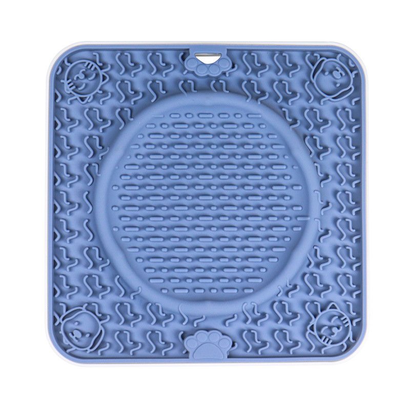 Large suction cup pet anti-tear bite slow food mat licking mat silicone slow food mat cat and dog placemat dog licking plate placemat