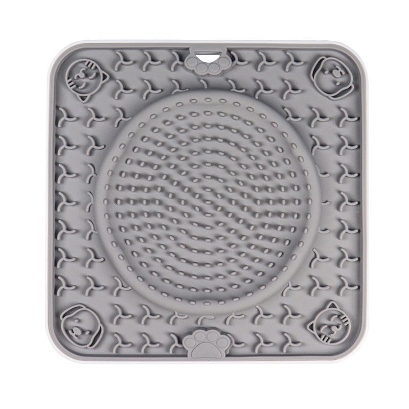 Large suction cup pet anti-tear bite slow food mat licking mat silicone slow food mat cat and dog placemat dog licking plate placemat