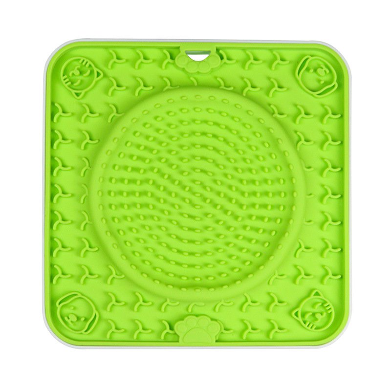 Large suction cup pet anti-tear bite slow food mat licking mat silicone slow food mat cat and dog placemat dog licking plate placemat