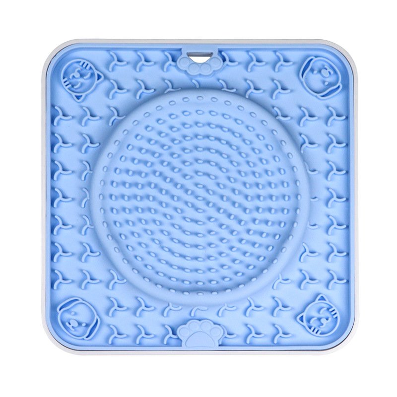Large suction cup pet anti-tear bite slow food mat licking mat silicone slow food mat cat and dog placemat dog licking plate placemat