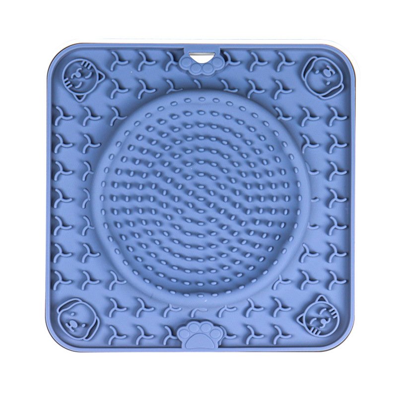 Large suction cup pet anti-tear bite slow food mat licking mat silicone slow food mat cat and dog placemat dog licking plate placemat