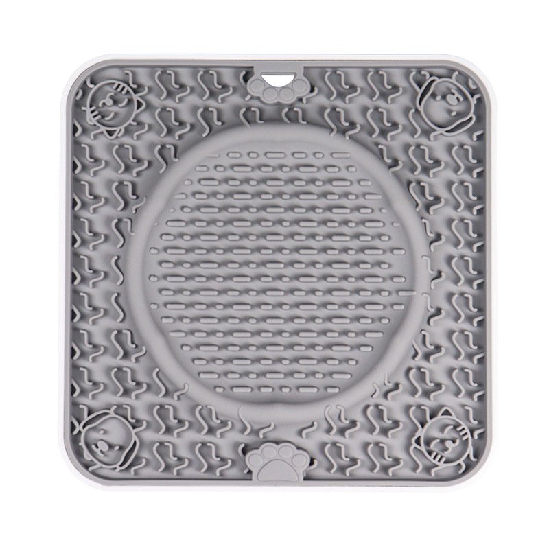Large suction cup pet anti-tear bite slow food mat licking mat silicone slow food mat cat and dog placemat dog licking plate placemat