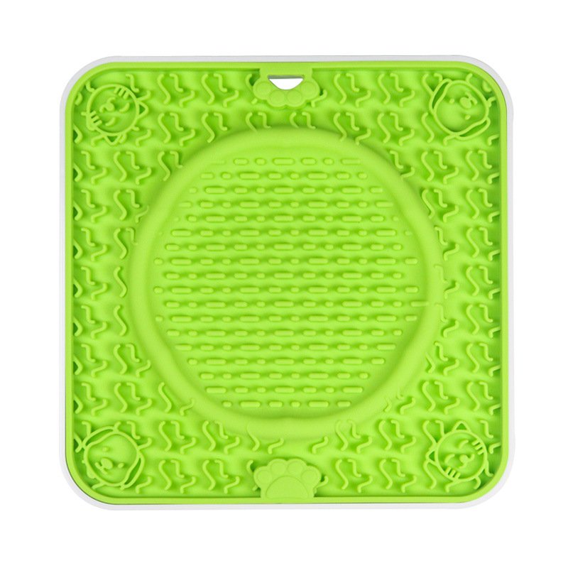 Large suction cup pet anti-tear bite slow food mat licking mat silicone slow food mat cat and dog placemat dog licking plate placemat