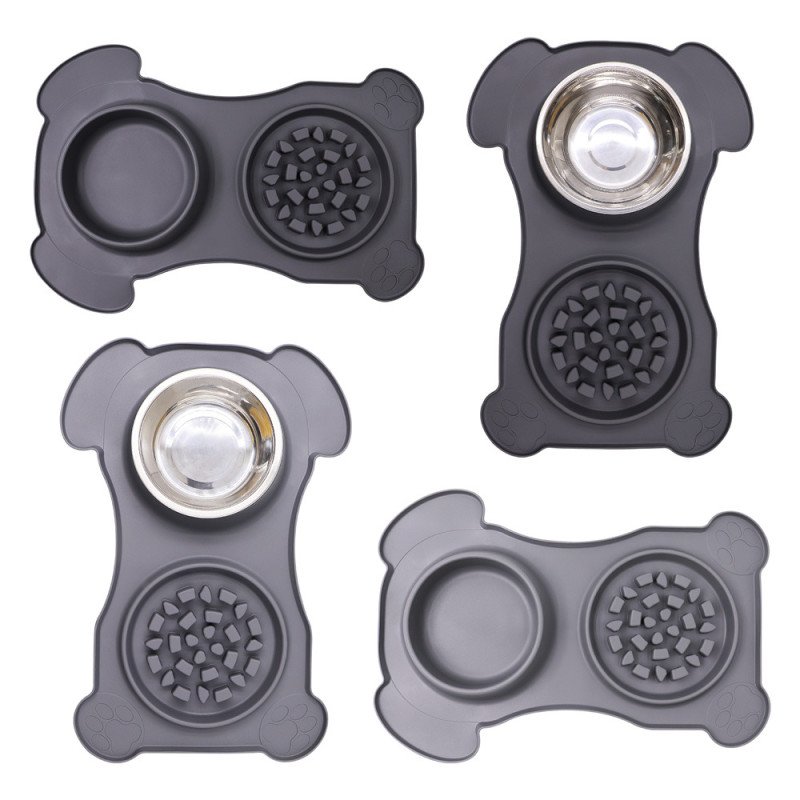 Silicone pet meal plate with suction cup foldable pet placemat pet placemat