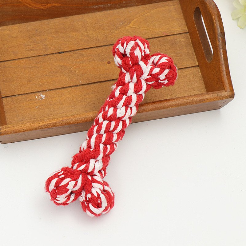 Pet Cotton Rope Toy Bone Shaped Dog Toy Customized Toy Resistant To Bite, Molar Teeth Cleaning Dog Toy