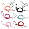 Double-sided cowhide leash rhinestone bone durable pet leash dog leash