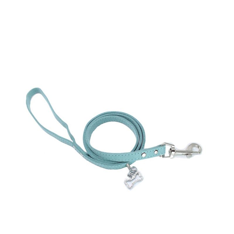 Double-sided cowhide leash rhinestone bone durable pet leash dog leash