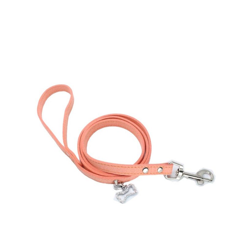 Double-sided cowhide leash rhinestone bone durable pet leash dog leash