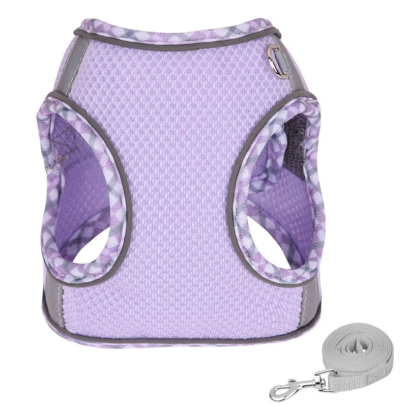Vest style pet harness reflective breathable dog leash small and medium cat leash