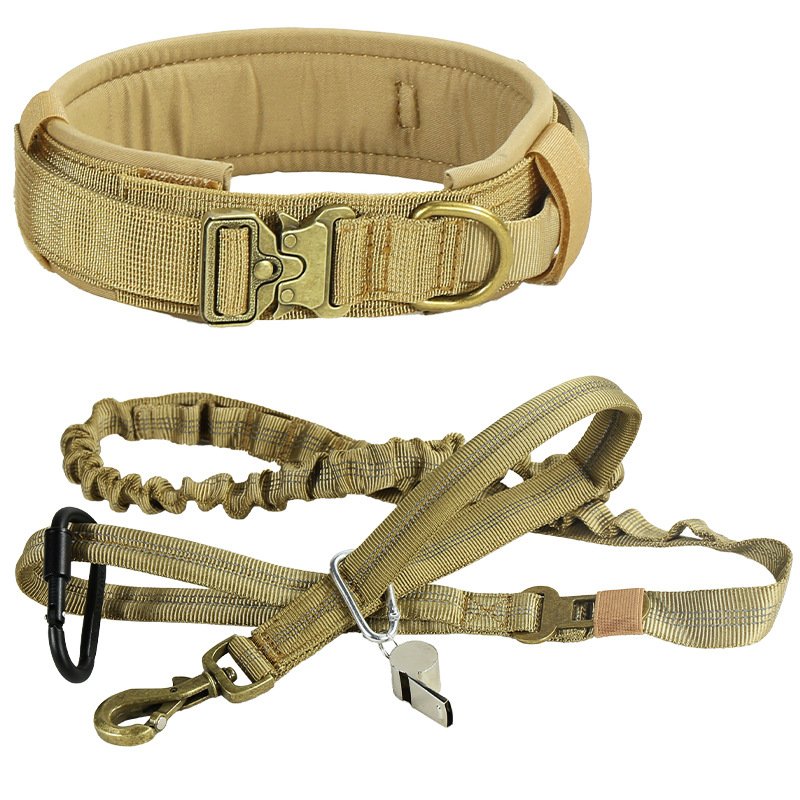 Nylon dog collar, dog leash, large and medium-sized dog army pet supplies, training dog leash set