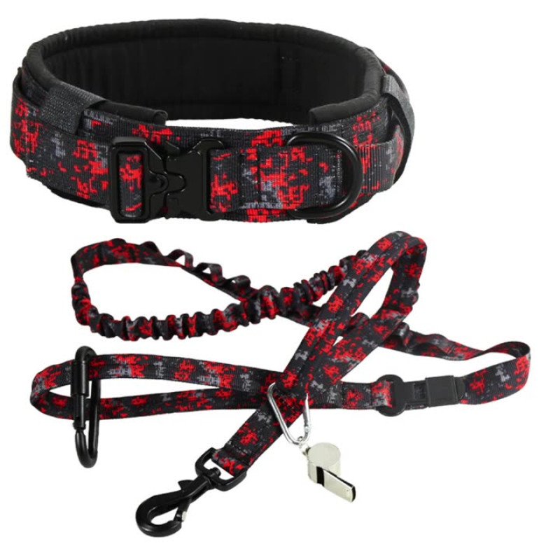 Nylon dog collar, dog leash, large and medium-sized dog army pet supplies, training dog leash set