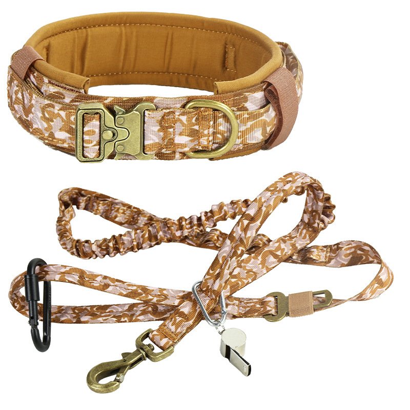Nylon dog collar, dog leash, large and medium-sized dog army pet supplies, training dog leash set