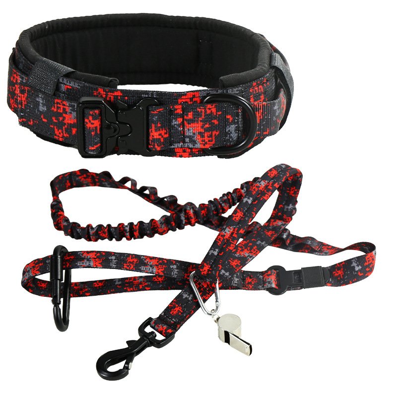 Nylon dog collar, dog leash, large and medium-sized dog army pet supplies, training dog leash set