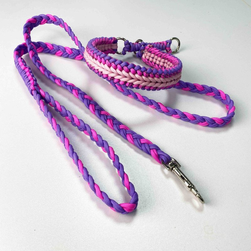 Customized 550 paracord braided dog collar leash set, pet leash