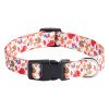 Printed flower pet collar x medium and large dog collar