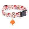 Printed flower pet collar x medium and large dog collar