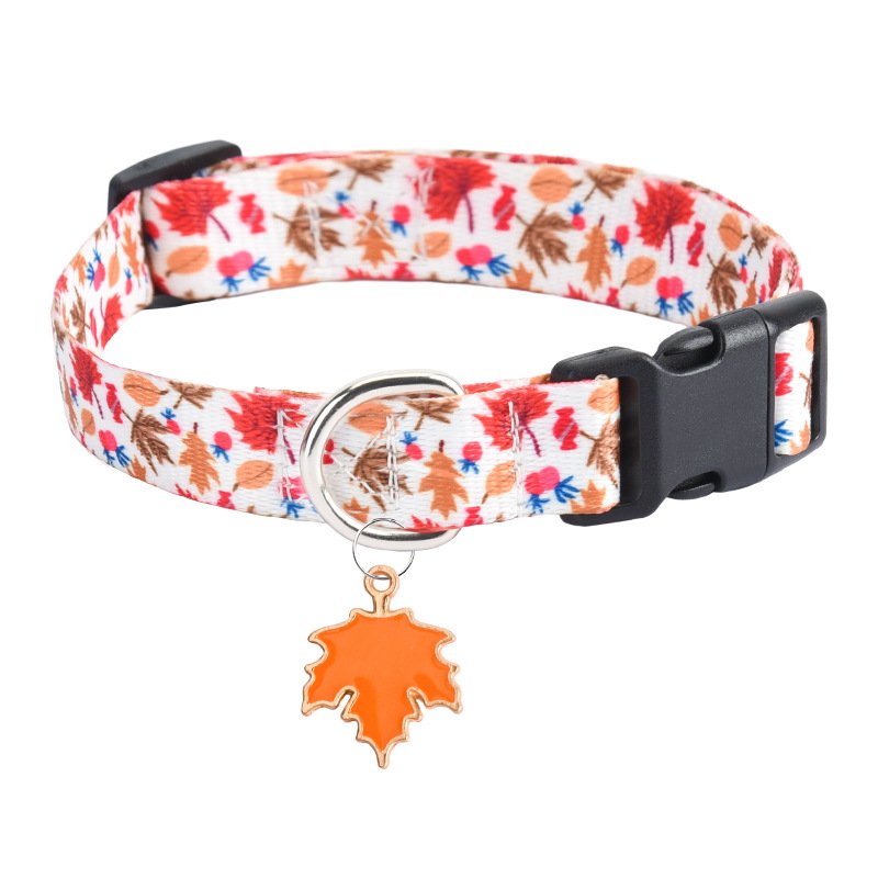 Printed flower pet collar x medium and large dog collar