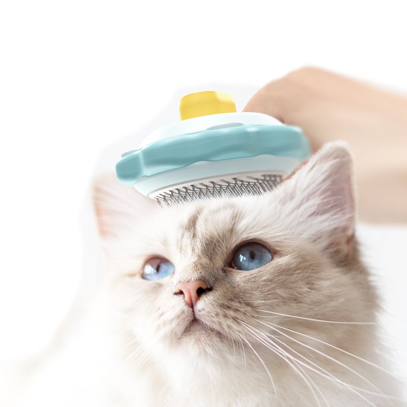 Pet comb cat self-cleaning needle comb to remove floating hair and open knots dog grooming comb hair remover pet supplies