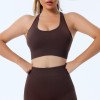 Eco-friendly recycled fabric seamless yoga clothing with beautiful back sports bra vest high waist yoga pants