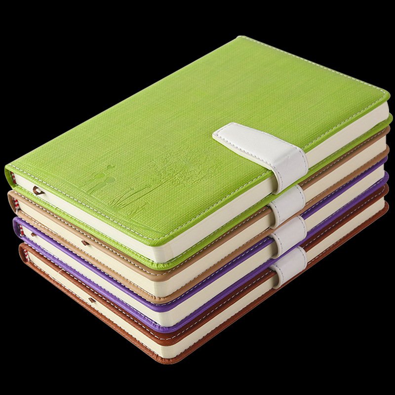Business office notebook A5 embossed thickened notepad PU soft leather notepad student stationery magnetic buckle book